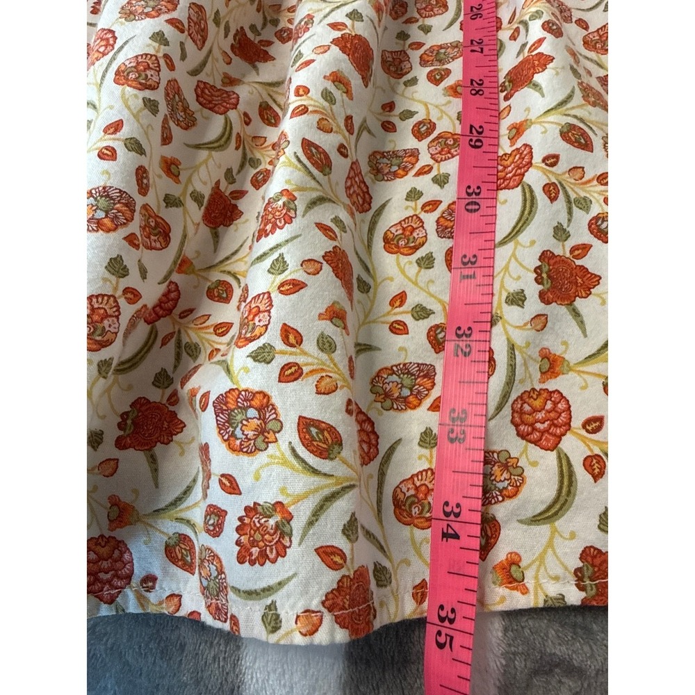 Old Navy Womens Floral Tiered Mini Dress White Orange Green Cotton Rayon Size M - Picture 5 of 10